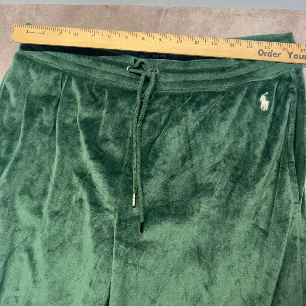 Polo Ralph Lauren Mens XL Green Plush Velour Sleep Pants Joggers Pajamas